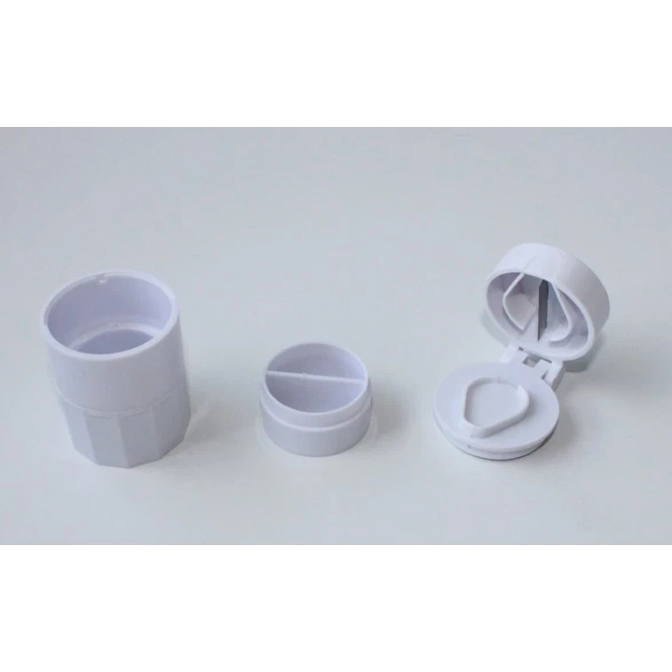Pill Crusher Cutter and Grinder Combo with Drinking Cup Storage by easycare