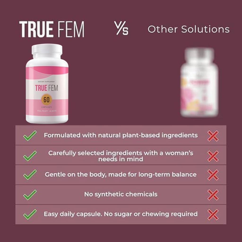 13-in-1 Vitamin ，Truefem 13-in-1 Capsules Vegan, Non-GMO – Botanical Blend