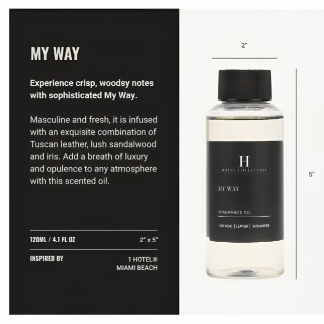 «My Way Hotel Collection Scent – 120mL Luxury Diffuser Oil Inspired by 1 Hotel»