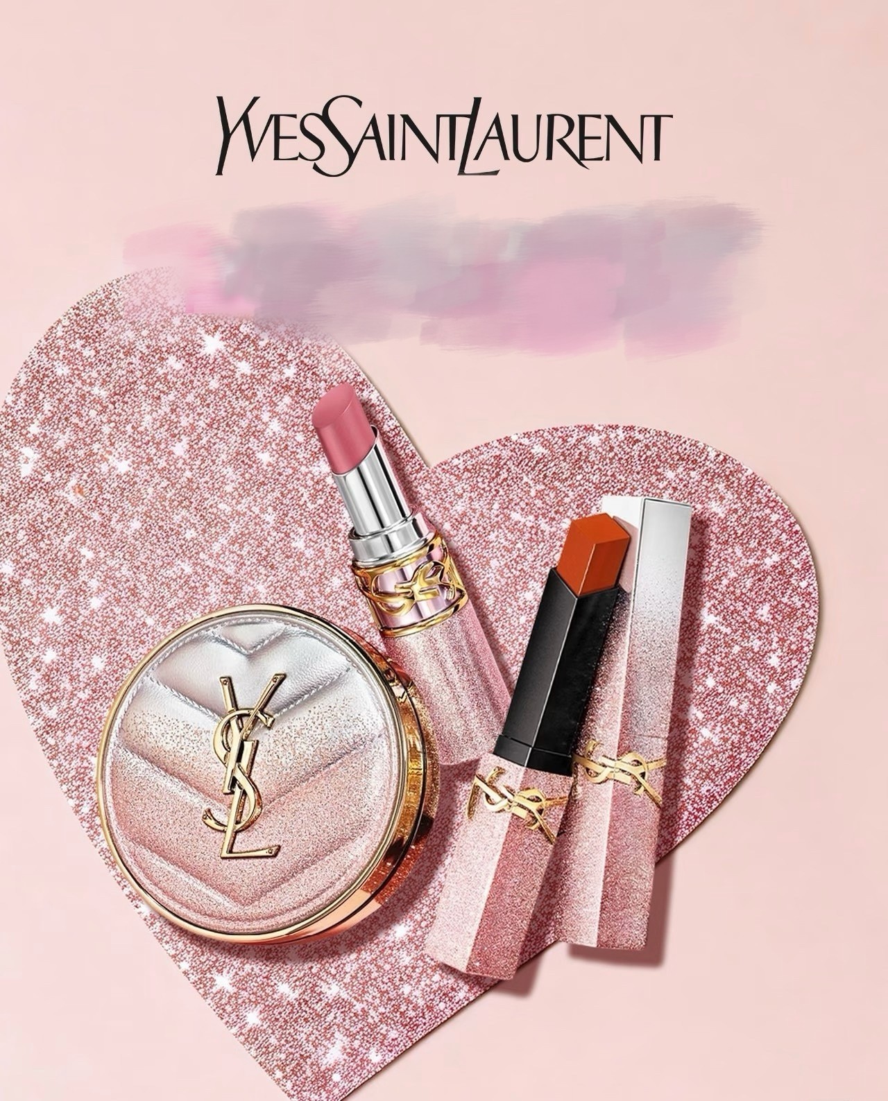 YSL 44B Moisturizing/1936 Matte Retro Lipstick B10 PORCELAIN Cushion 0.42oz/12g