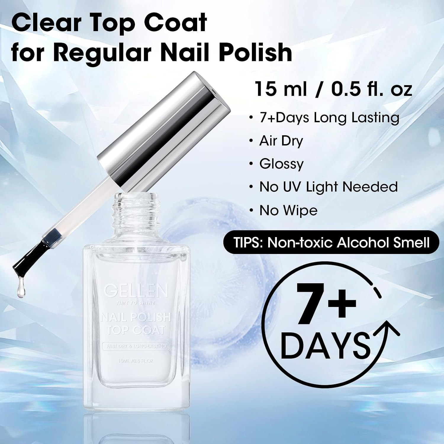 Clear Nail Polish Top Coat, Shine Glossy Regular Nail Polish, Calcium Formula St