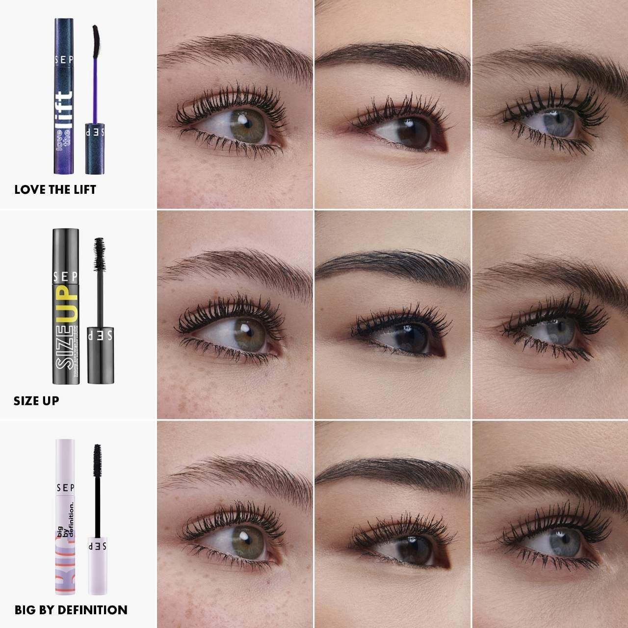 SEPHORA COLLECTION Authentic Size Up Volumizing Mascara 3 colors 0.47 oz