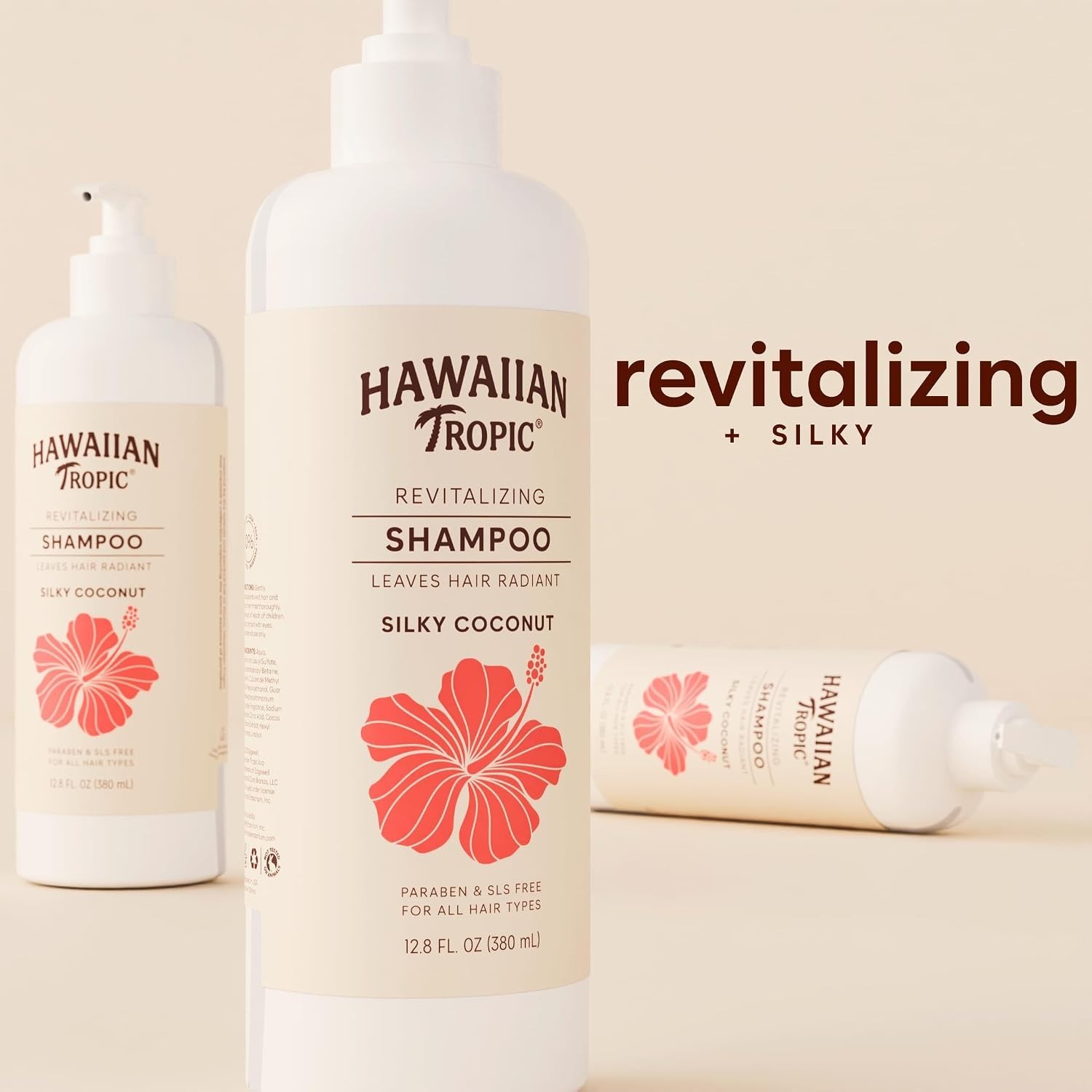 Hawaiian Tropic Silky Coconut Shampoo (5 Pack) Bulk Hotel Amenities – 380ml Bott