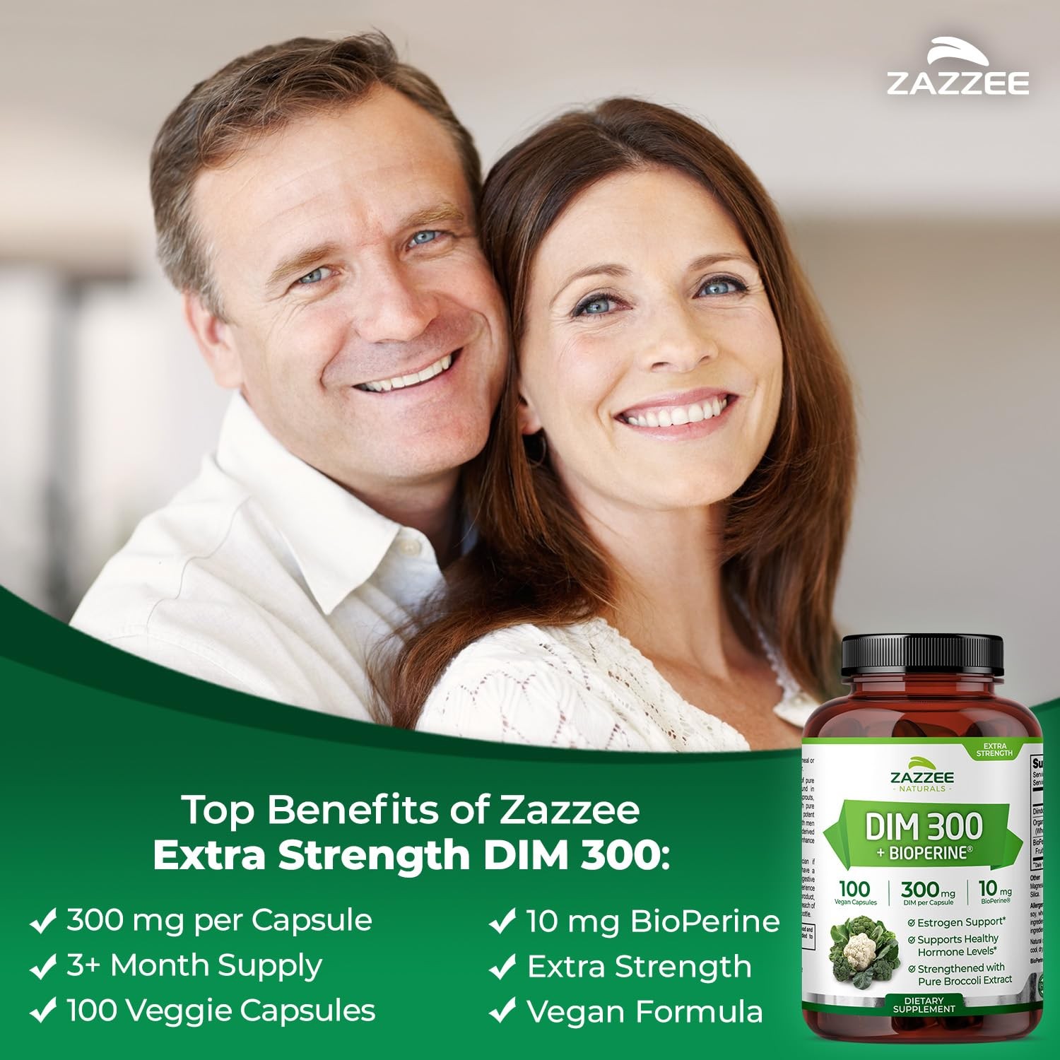 Zazzee DIM 300 mg Per Capsule, 100 Count, Plus 10 100 Count (Pack of 1)