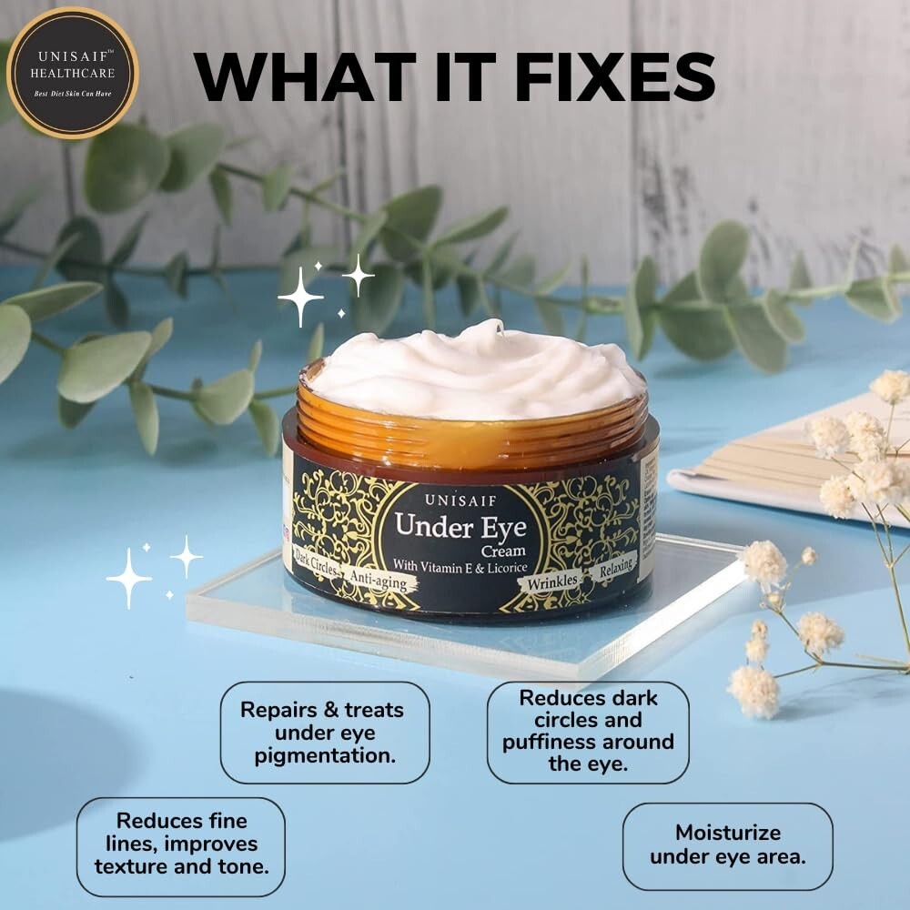 Unisaif Eye Repair Cream Under Eye Cream for Dark Circles and Puffiness 1.76 oz