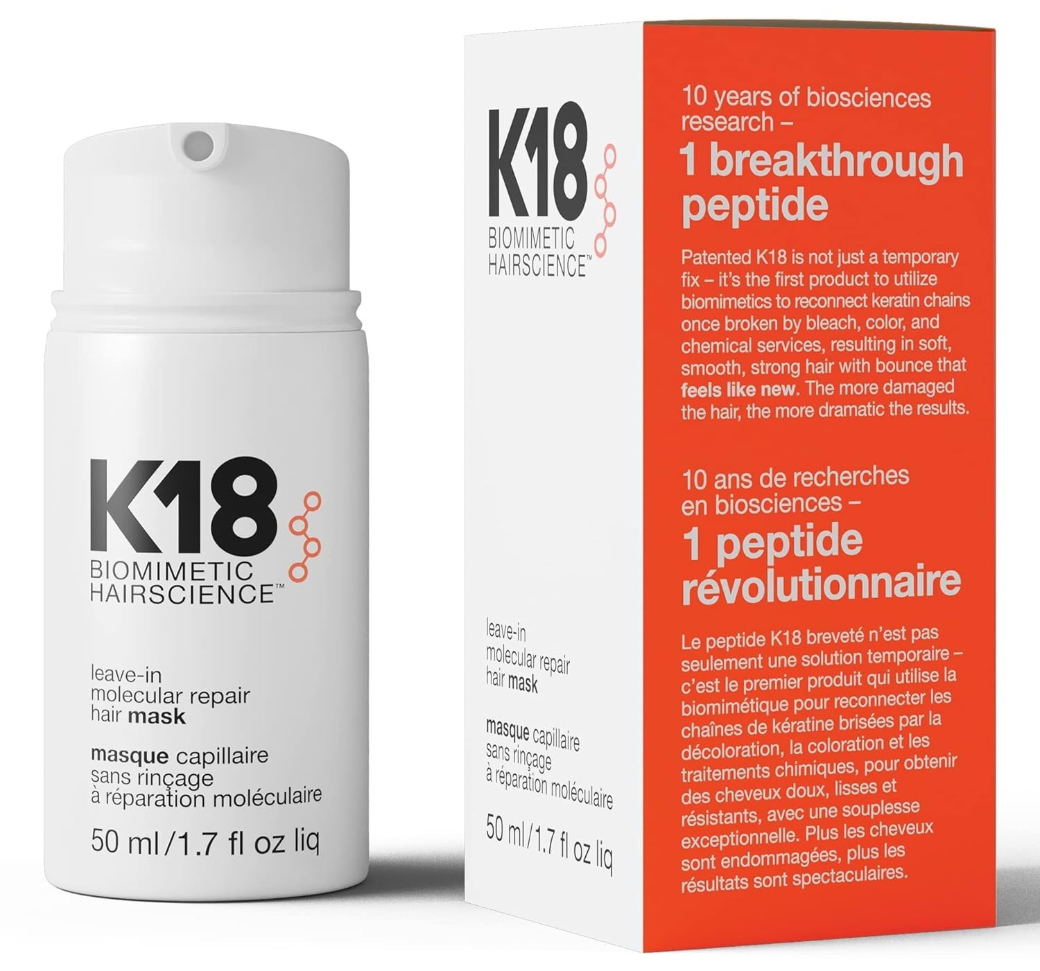 K18 Leave In Molecular Repair Hair Mask Biomimetic Hairscience 50 ml / 1.7 fl oz