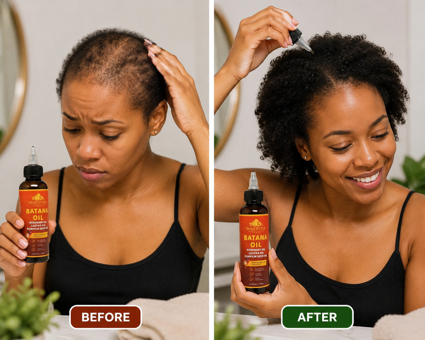 MAJERYXA Batana Hair Growth Oil w/ Rosemary, Castor & Pumpkin Seed 4.04oz/120ml