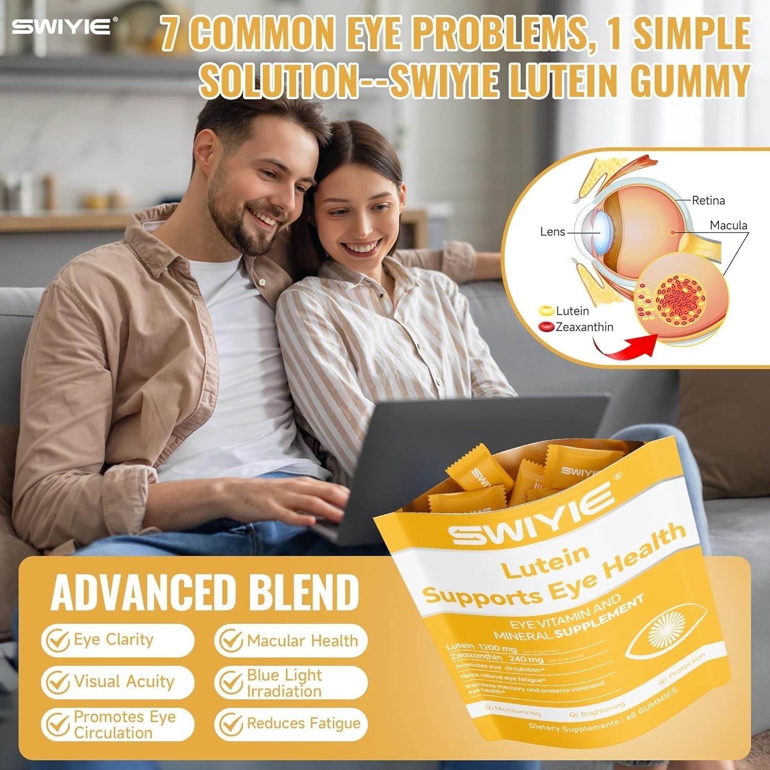 2 PACKS-LUXRY SWIYIE Lutein Gummies – Eye Health Support with Lutein&Zeaxanthin