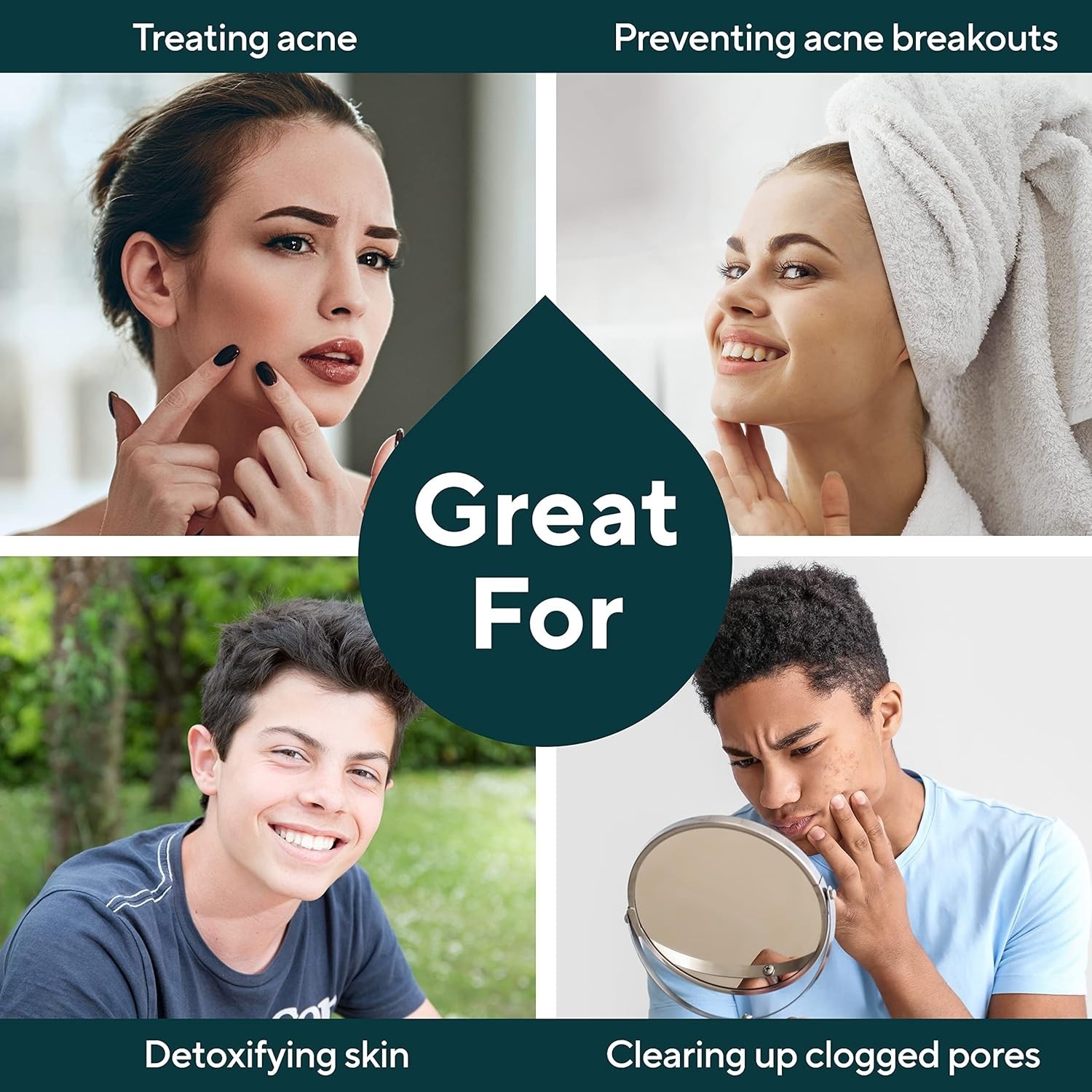 Acne Bar Soap Cleanser Face and Body Bentonite Clay, Oat Bran – Marie Originals