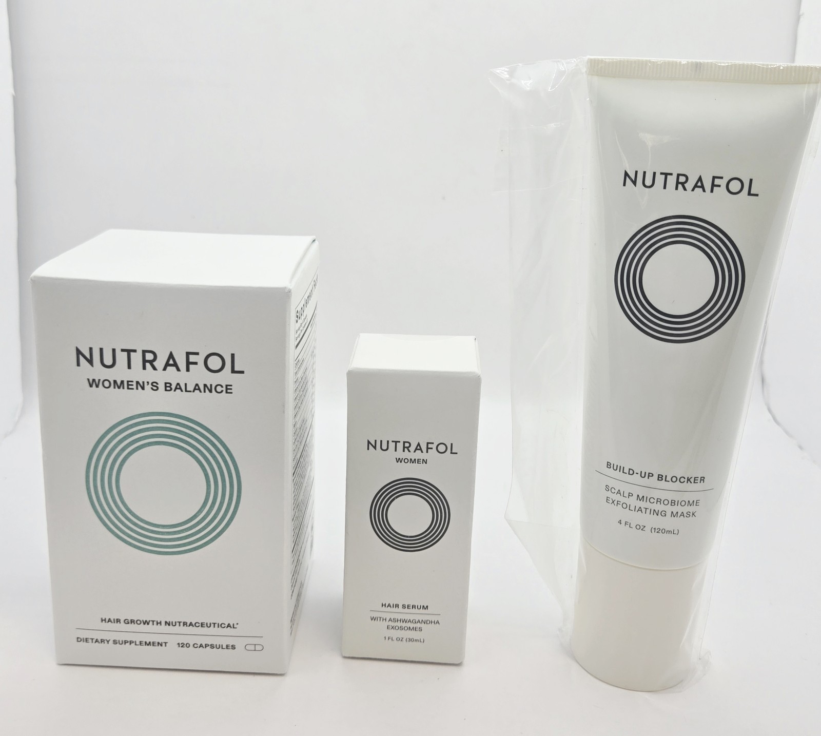 Nutrafol Women’s Balance Hair Growth Supplement + Hair Serum + Scalp Exfoliating