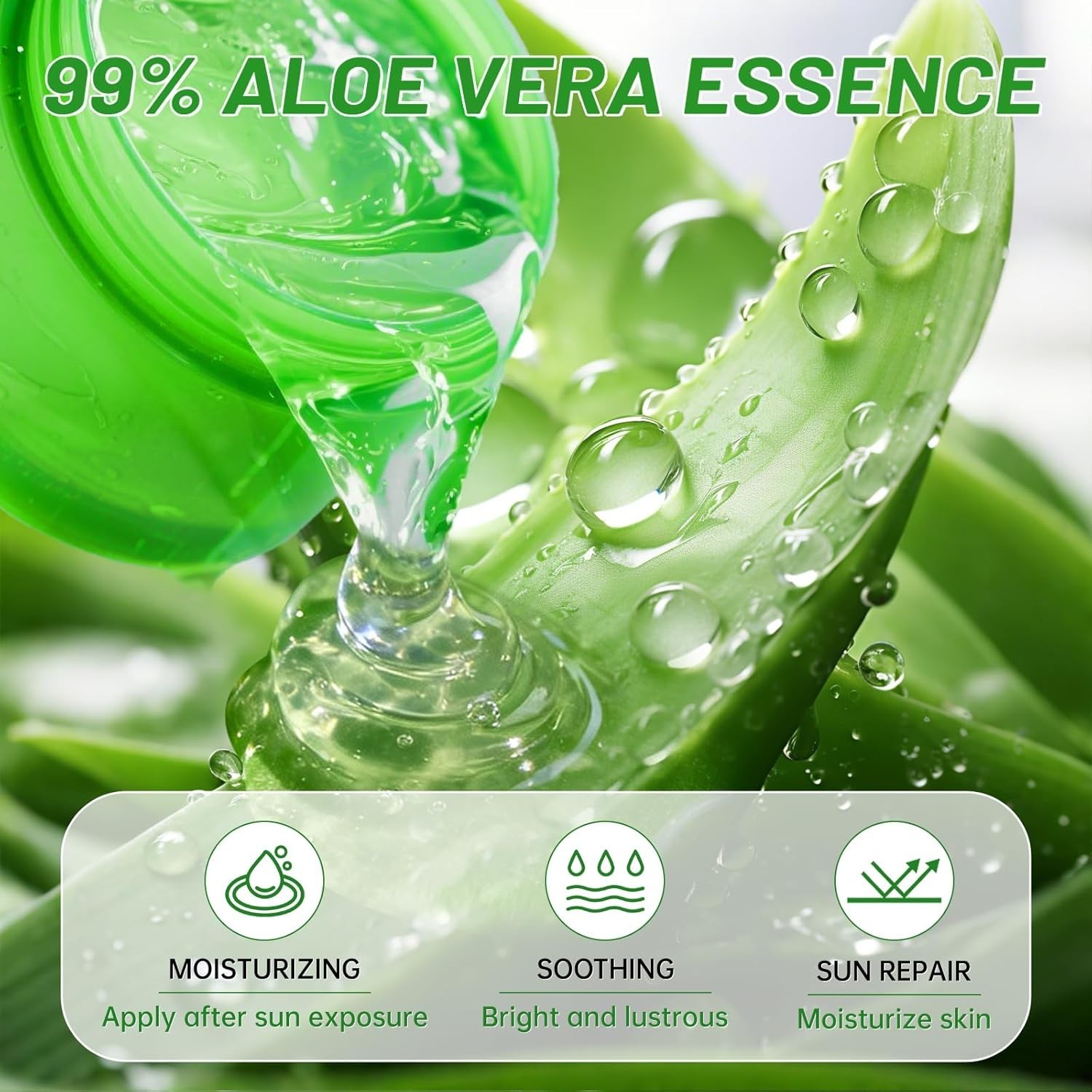 Aloe Vera Gel | 100% Pure Natural Aloe Gel | For Moisturizing Face Skin & Hair