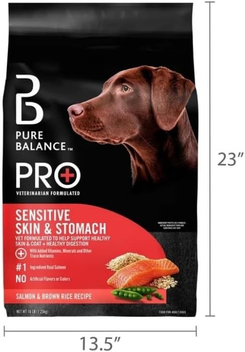 Pure Balance Pro+Sensitive Skin and Stomach Salmon & Rice Recipe Dry Dog Food,16