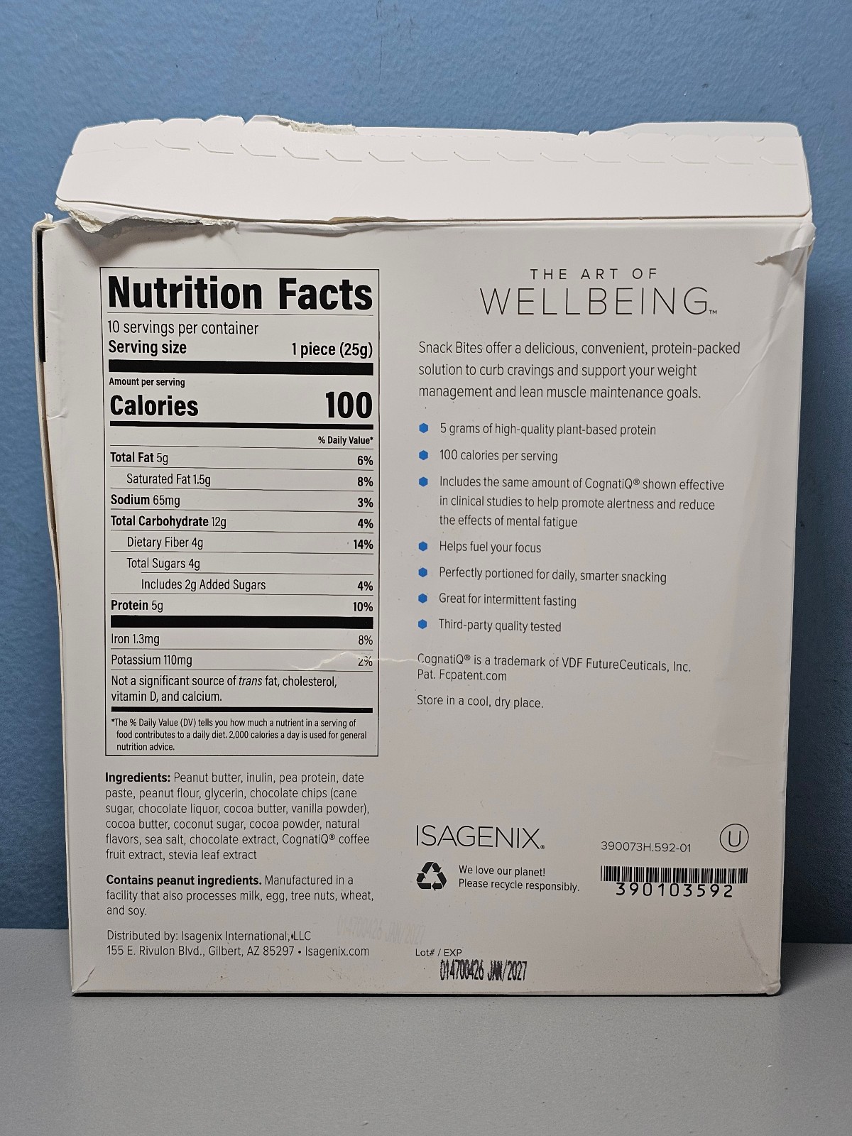Read Ad! – Isagenix Snack Bites – Chocolate Sea Salt – 10 bars – Exp 01/2027