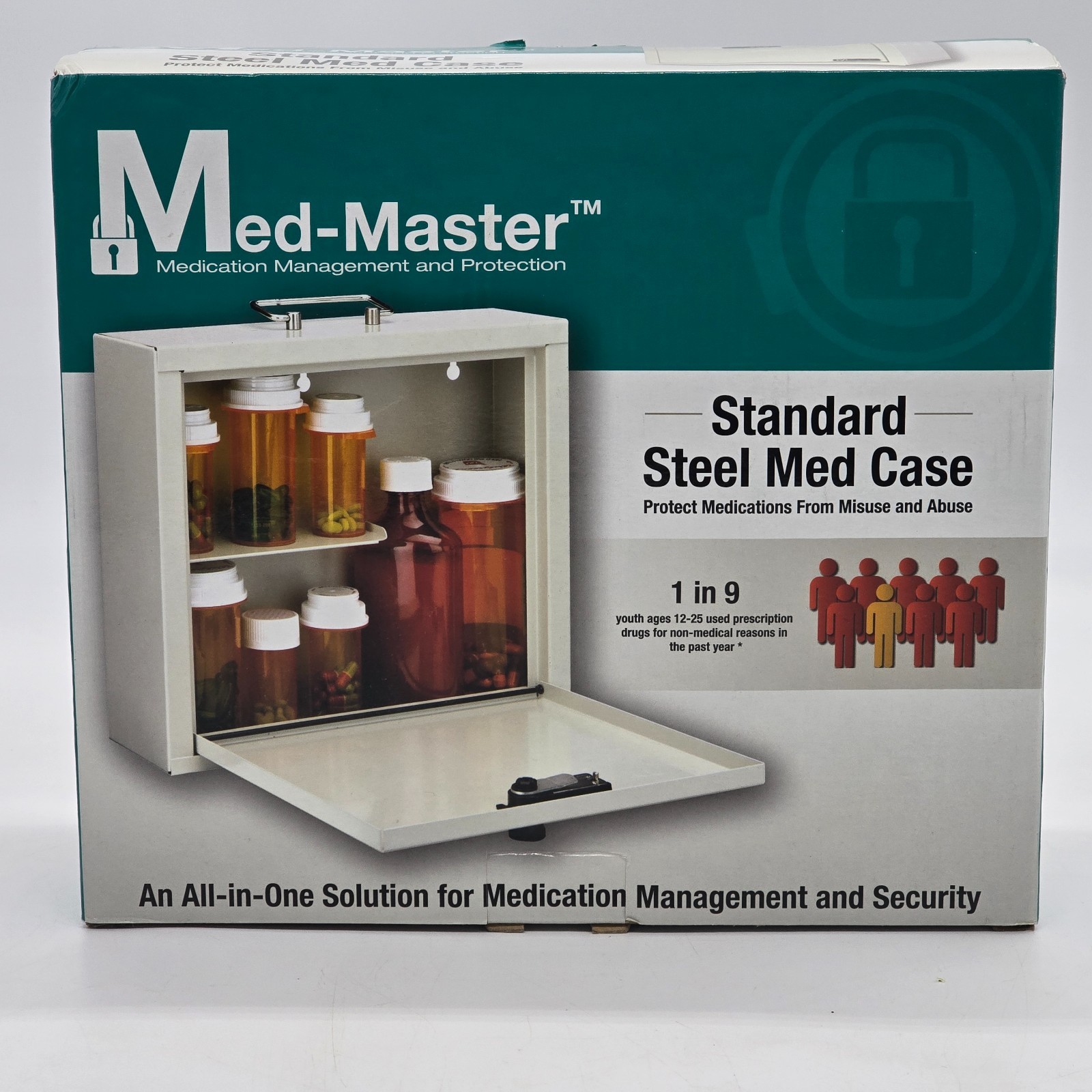 Med-Master Steel Medication Lock Box Case with Combo Lock – Secure Storage