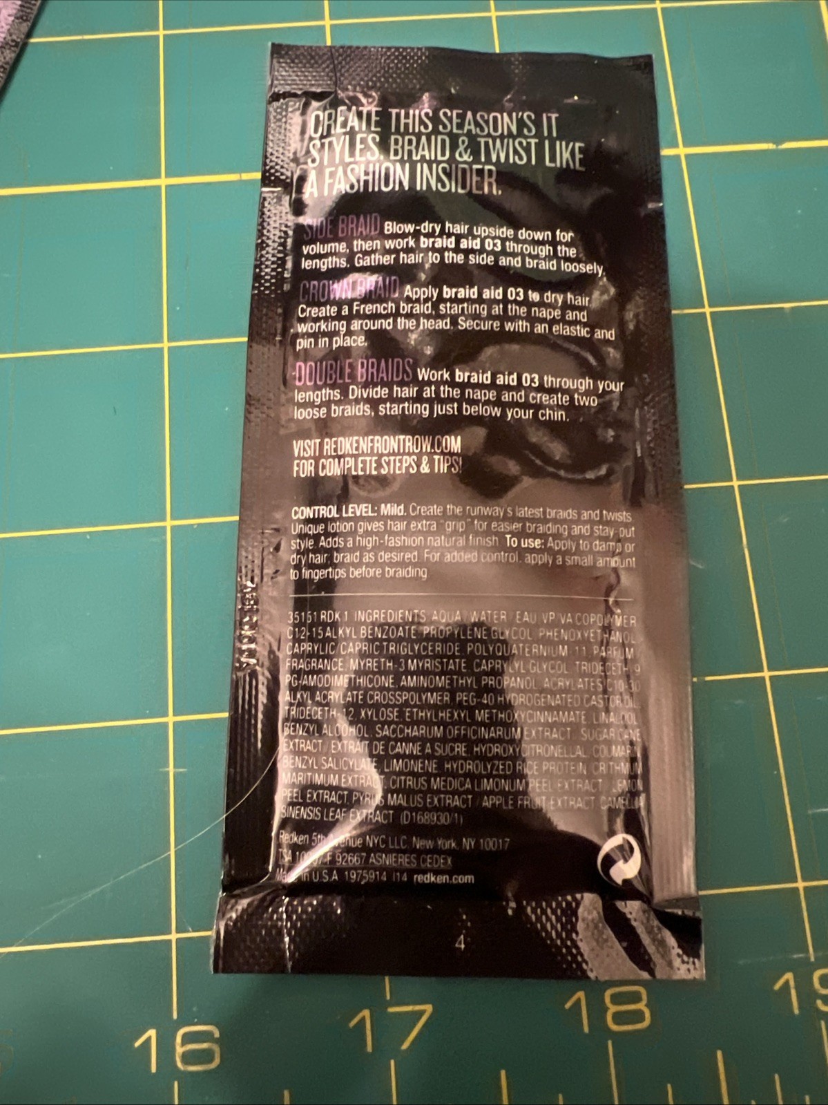 Redken Fashion Collection Braid Aid 03 Hair Cream 0.35fl oz Single Use Lot of 7