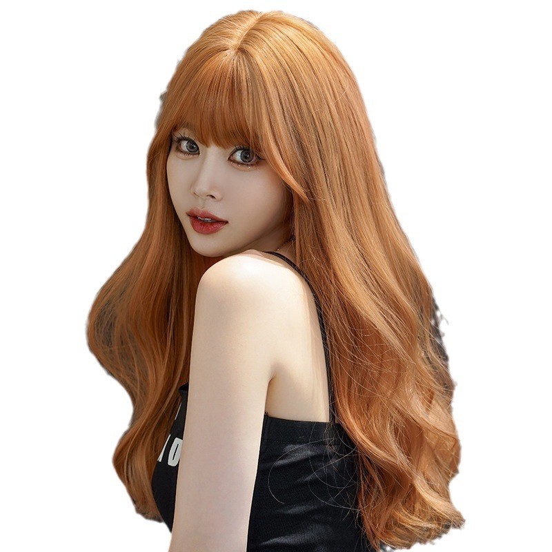 Ginger Orange Long Body Wave Wig for Women Natural Face Framing Full Head