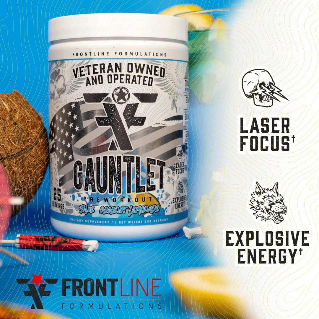 Gauntlet Pre-Workout Powder,Explosive Workouts,Laser Focus,Mid Stim,Amazing Flav