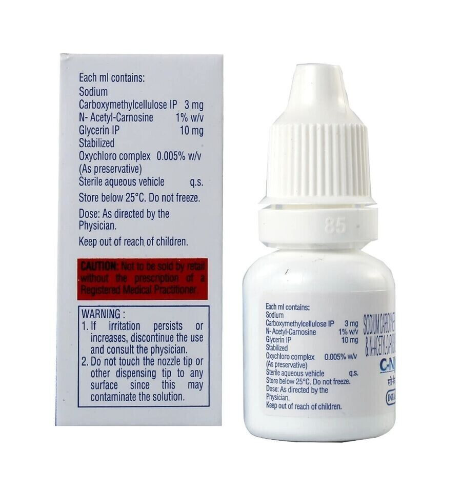 (Pack of 5) C-NAC Eye Drops For Cataract, N-Acetylcarnosine 10ml Each (5 x 10ml)