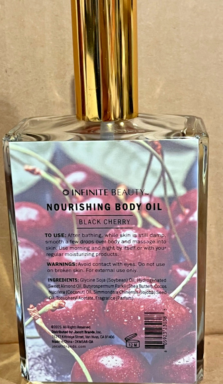 Infinite Beauty Black Cherry Body Oil 5 oz / 147ML Hydrating Nourishing New