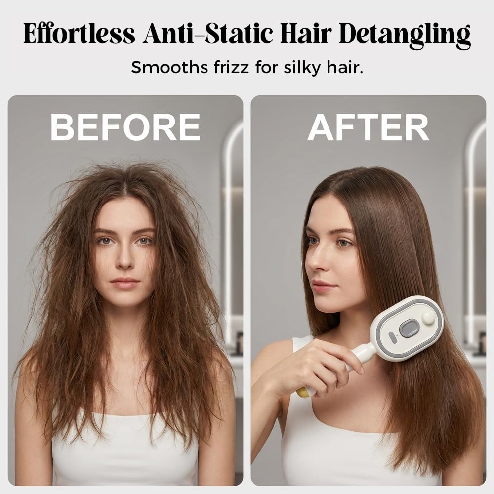 Electric Spray air Cushion Massage Comb, 3-in-1 Electric Mist Spray Hair Brush