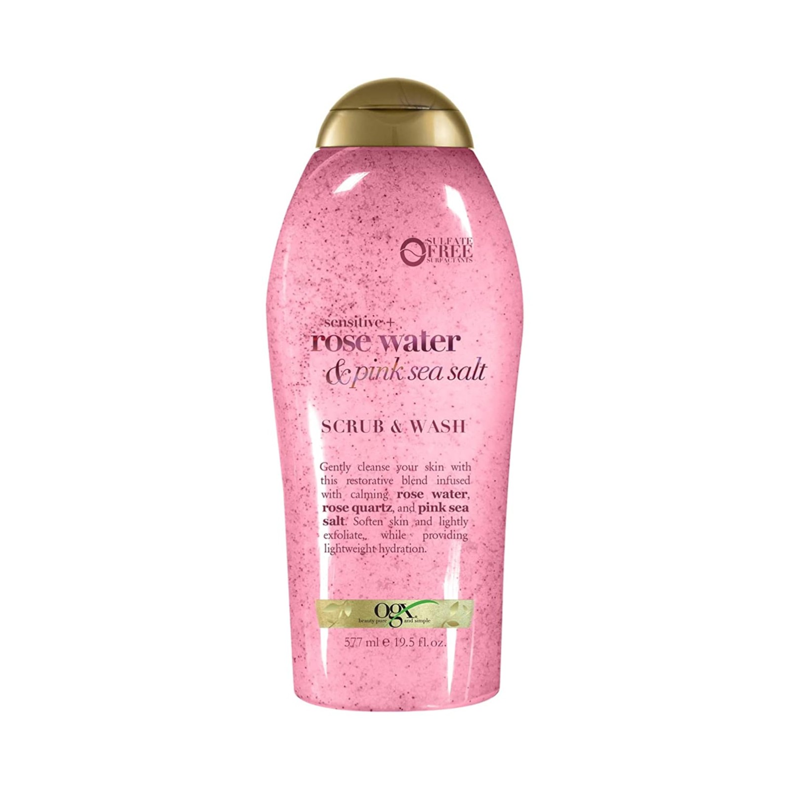 OGX Sensitive + Rose Water & Pink Sea Salt 19.5 Fl Oz (Pack of 1),