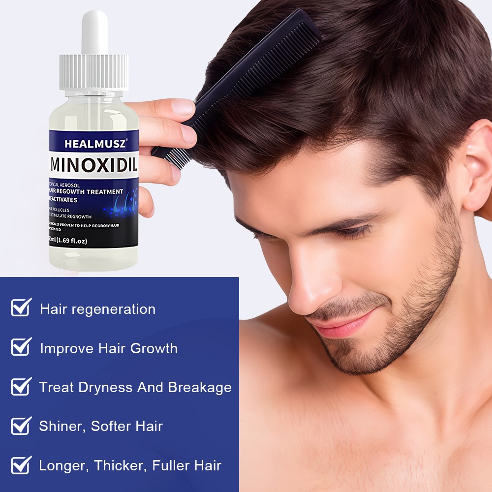 Hair Regrowth Liquid- 5% Minoxidil Topical Solution for Thicker Hair Grow 50ml*2