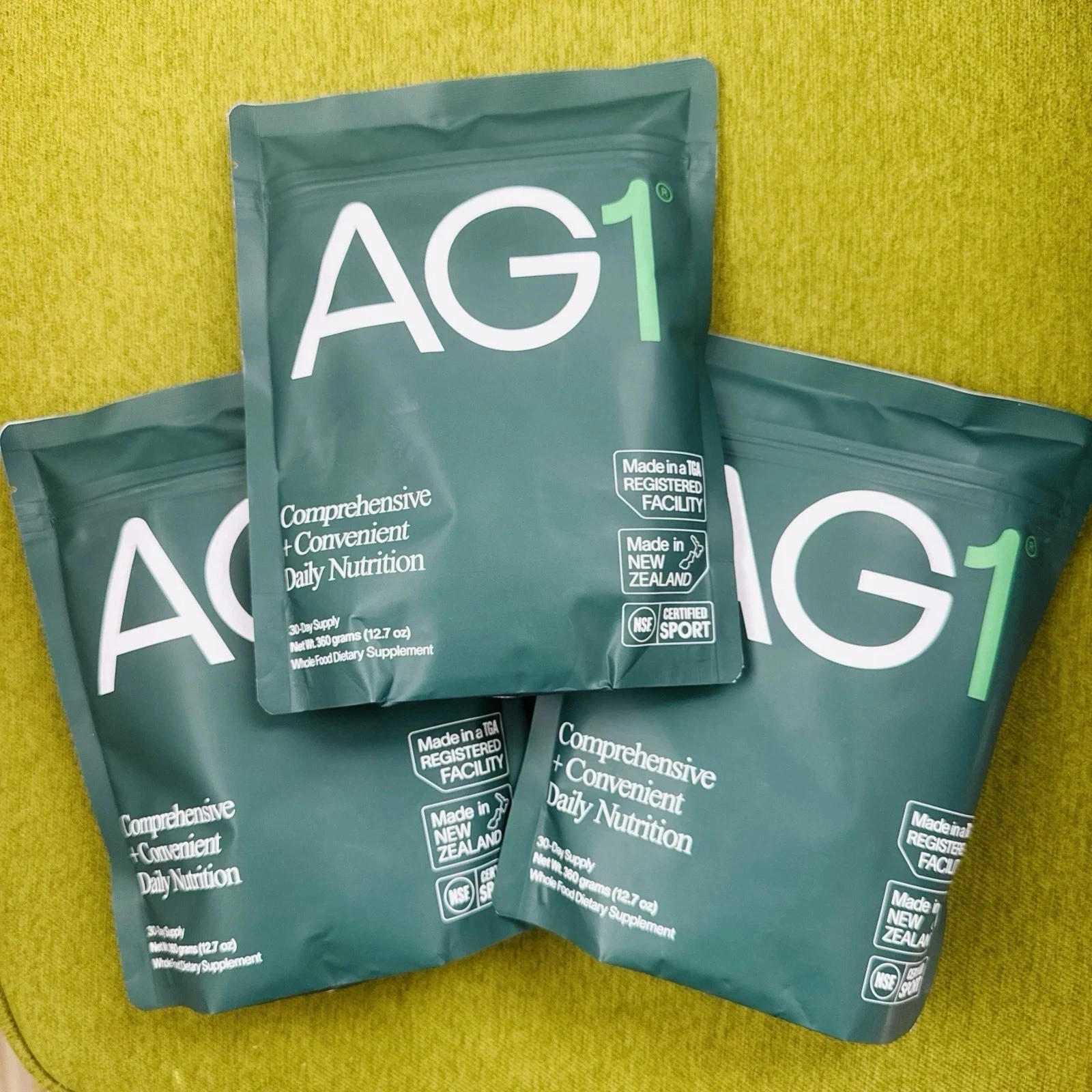 GENUINE AG1 Athletic Greens Pouch 60 (3) Pouch 12.7 Free Shipping