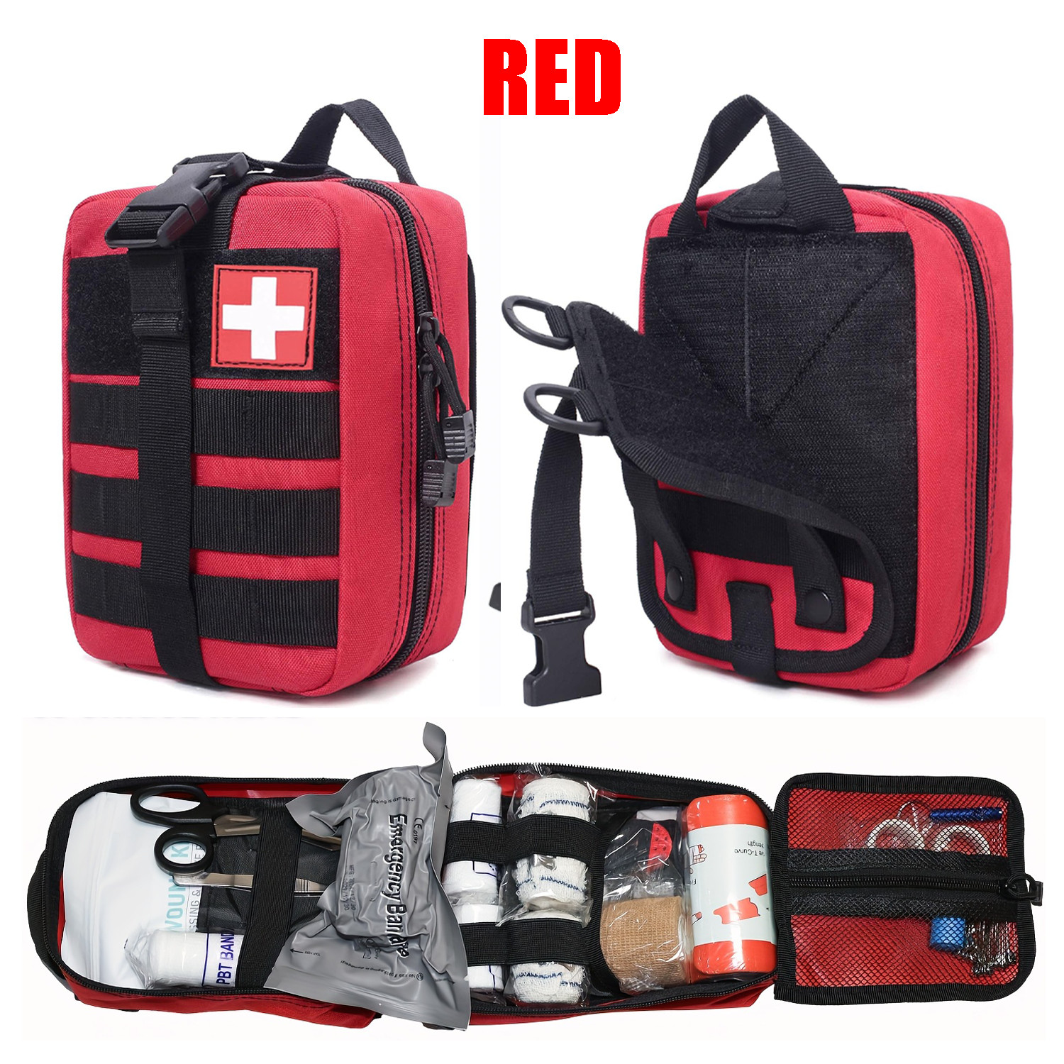 Tactical IFAK First Aid Trauma Kit Molle Medical Survival Gear with Tourniquet