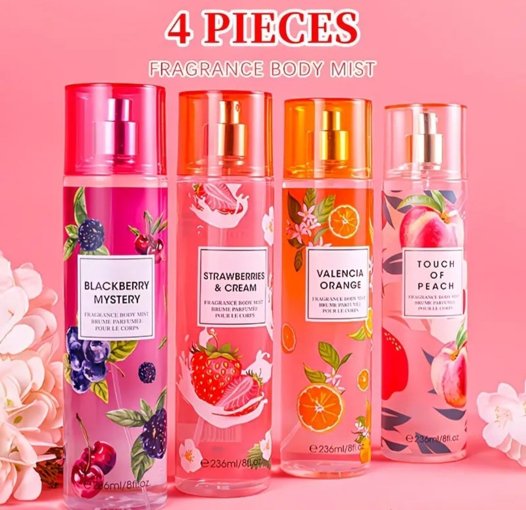 4pcs Women’s Fruit Fragrance Body Mist Set 236ml ( 8fl oz)