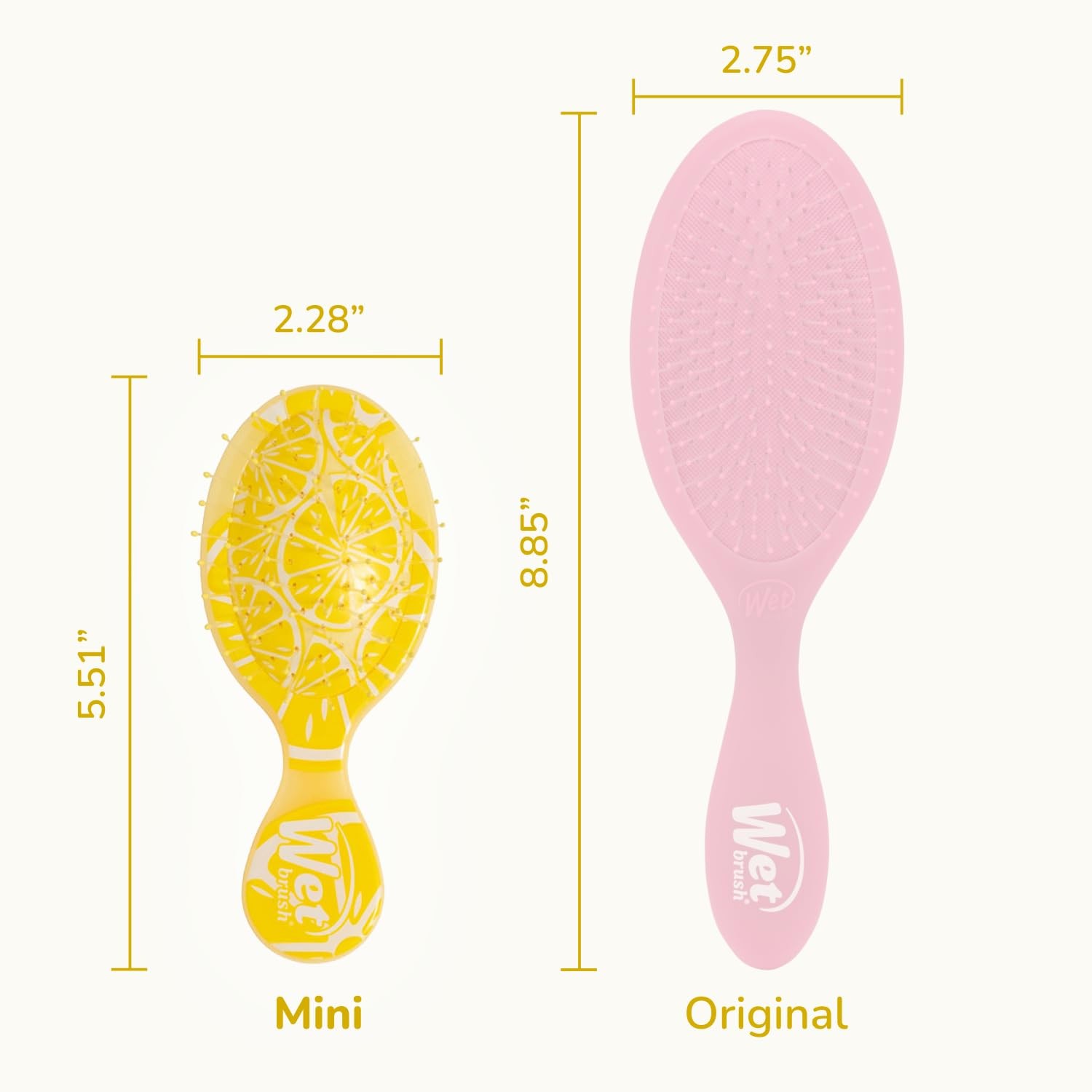 Hair Brush Wet Mini Detangler Tutti Fruitti Lemon IntelliFlex Bristles Travel