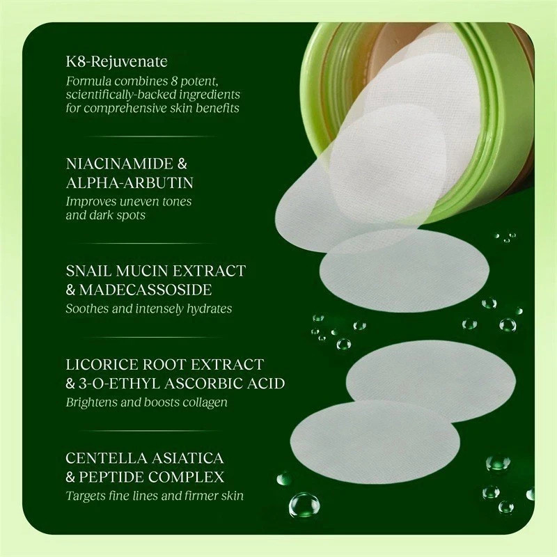 Jiyu Korean Skincare Anti-Aging, Dark Spot & Wrinkle Minimizing Toner Pads NEW