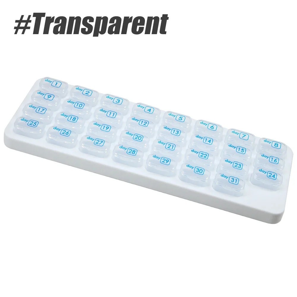 31 Days Monthly Pill Organizer Monthly Medicine Case Box Vitamin Fish Oil Holder