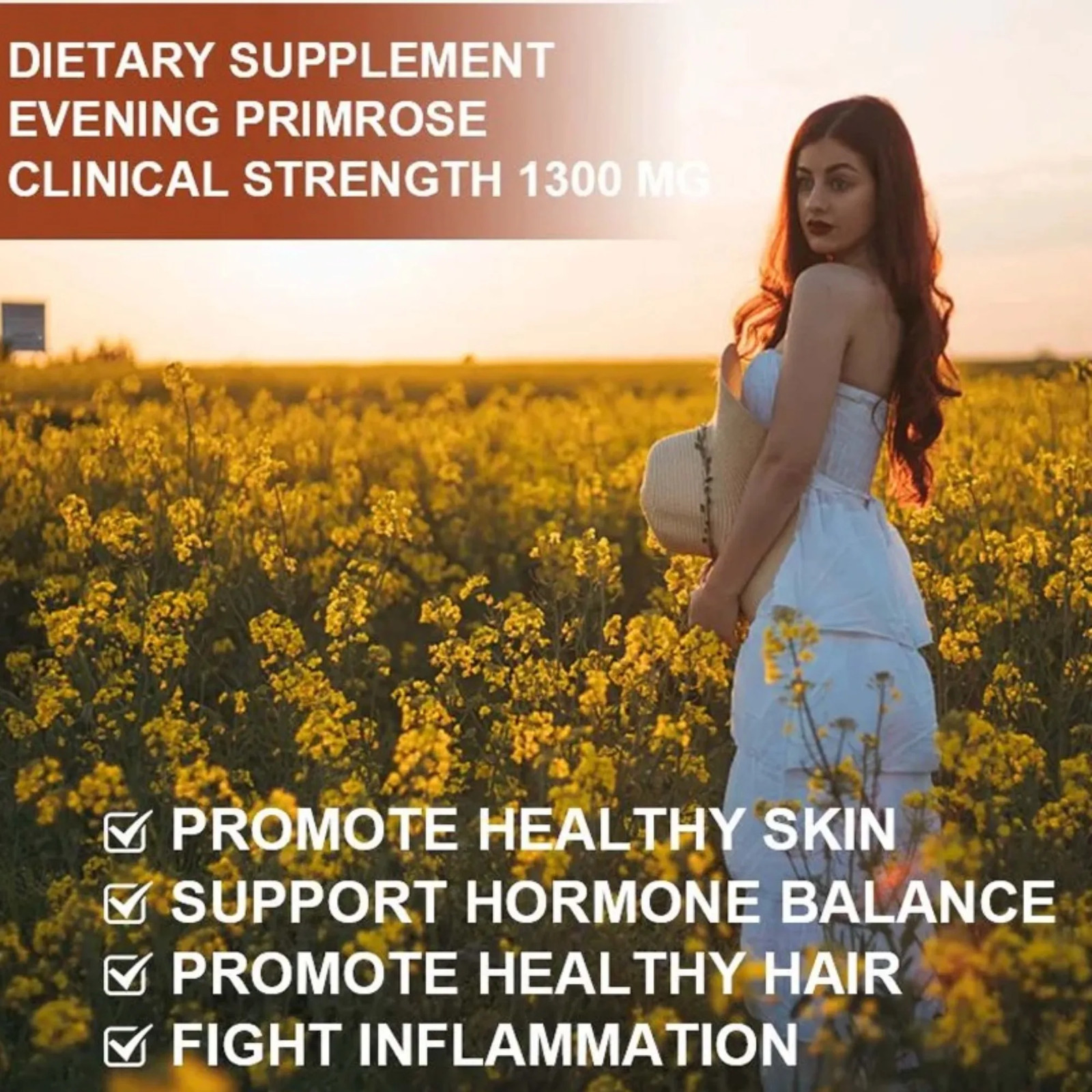 Evening Primrose Oil 120pcs, Nutrient Absorption,Skin Health, Maintains Vitality