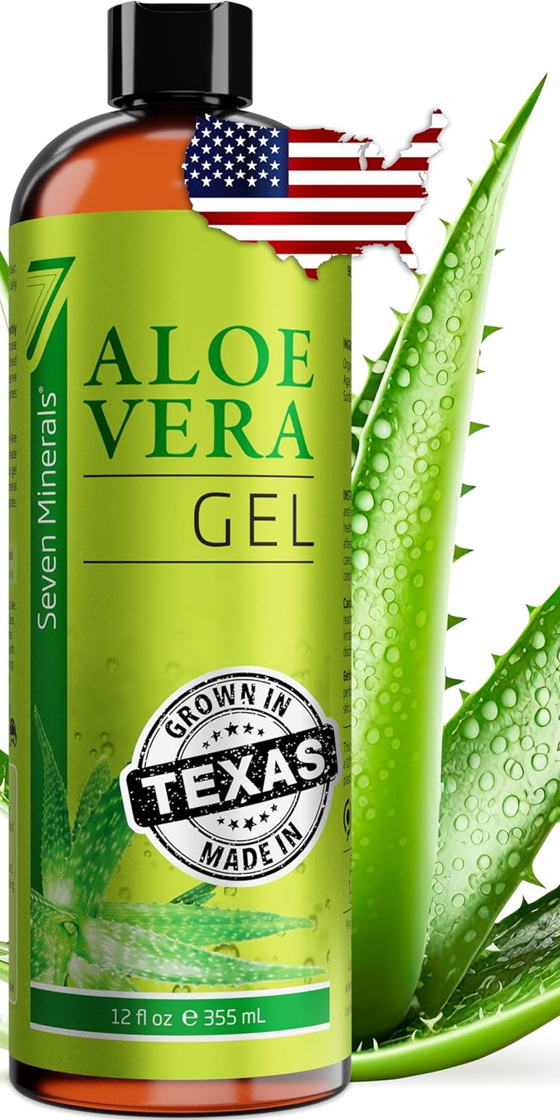 Organic Aloe Vera Gel from Freshly Cut 100% Pure Aloe – Big 12Oz – Highestqualit