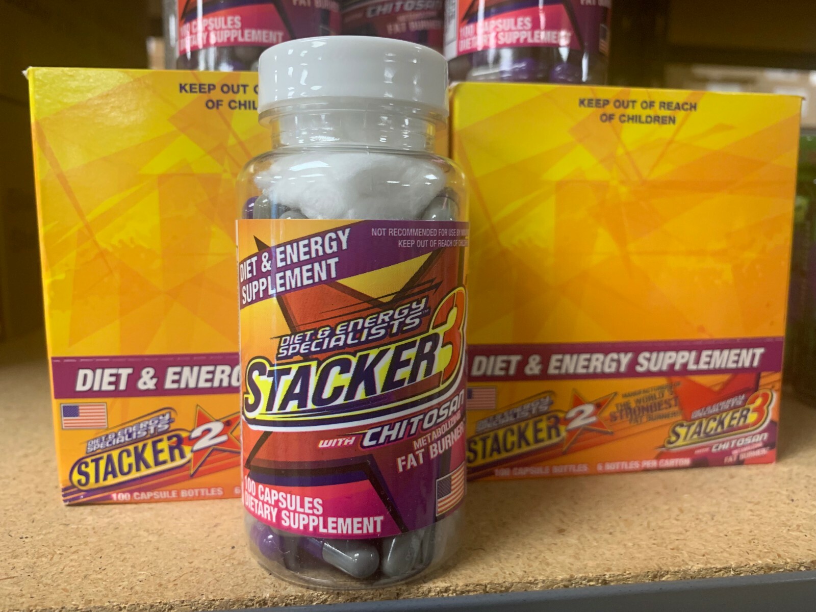 Stacker -3- 100ct Weight Loss & Energy Dietary Supplement Free Fast Ship