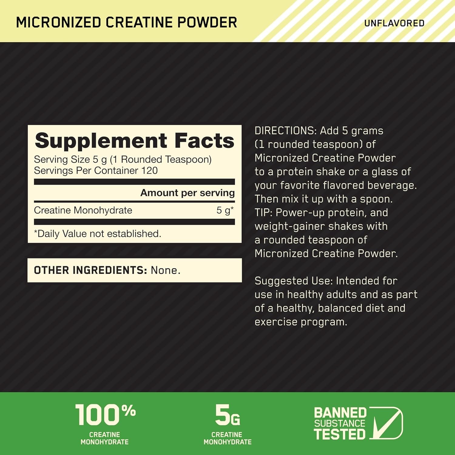 Micronized Creatine Powder, Unflavored, 1.32 lb (600 g)
