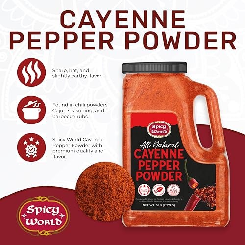 Spicy World Hot Cayenne Pepper Powder Bulk 5 LBS Jar – Red Ground Pepper