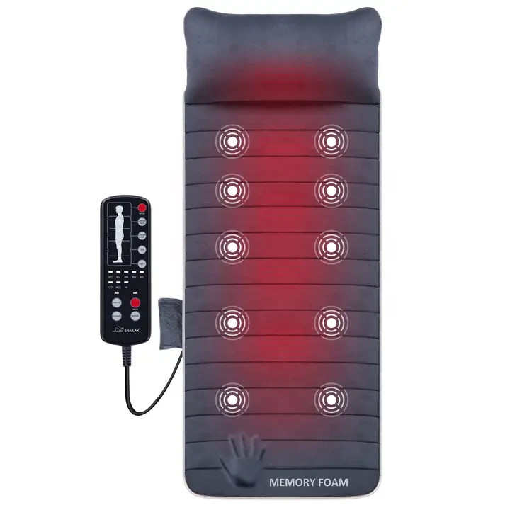 NEW Heated Vibration Massage Mat – Full Body Massage Pad with Memory Foam