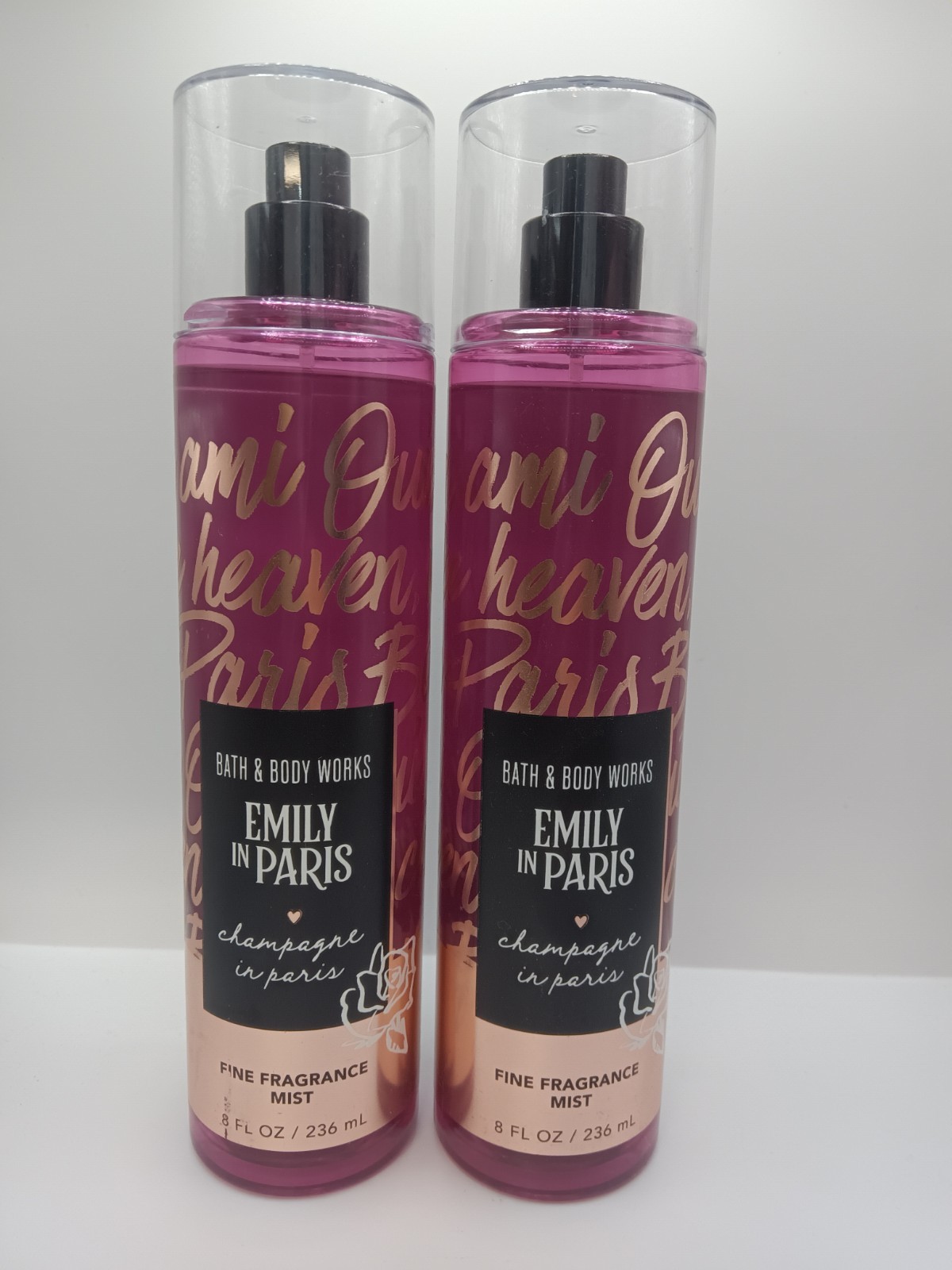 2 PACK Bath & Body Works Emily In Paris PARIS AMOUR Fragrance Body Mist 8 Oz NEW