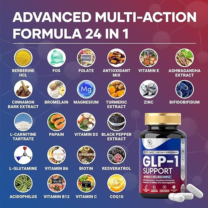 GLP Plus Berberine, L-Carnitine & Probiotics Weight Loss & Metabolism Support