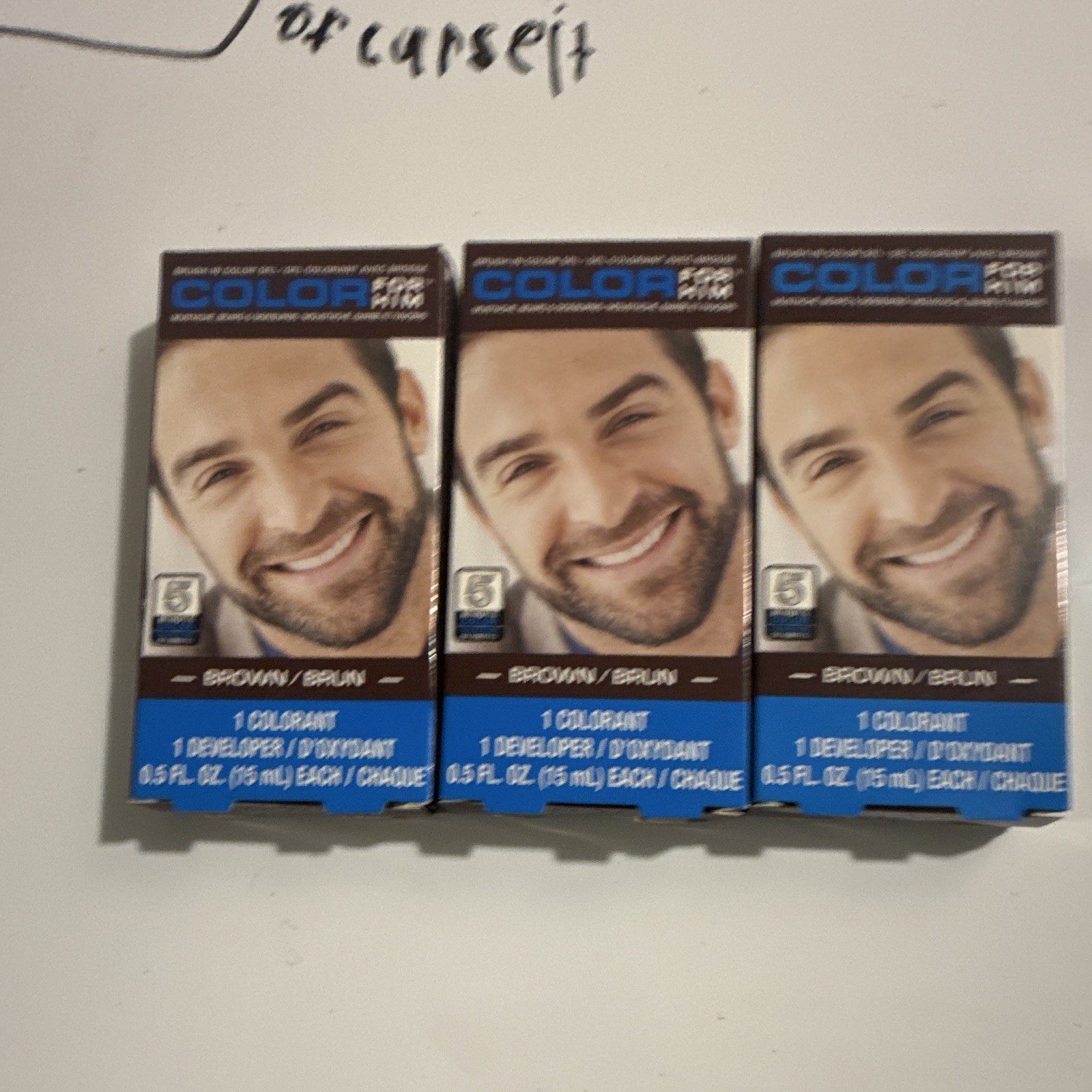 Color for Him Brush-In Color Gel Brown Beard/Mustache 0.5 fl oz Lot of 3