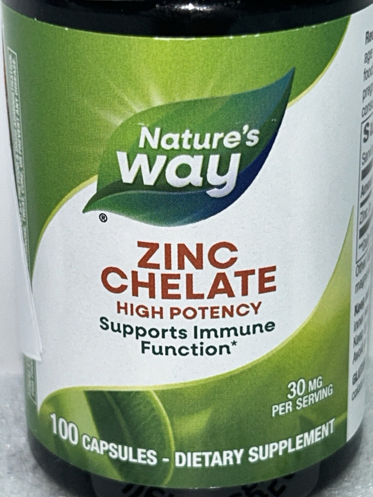 Nature’s Way Zinc Chelate 30 mg, 3 PACK, 100 Capsules each 300 total