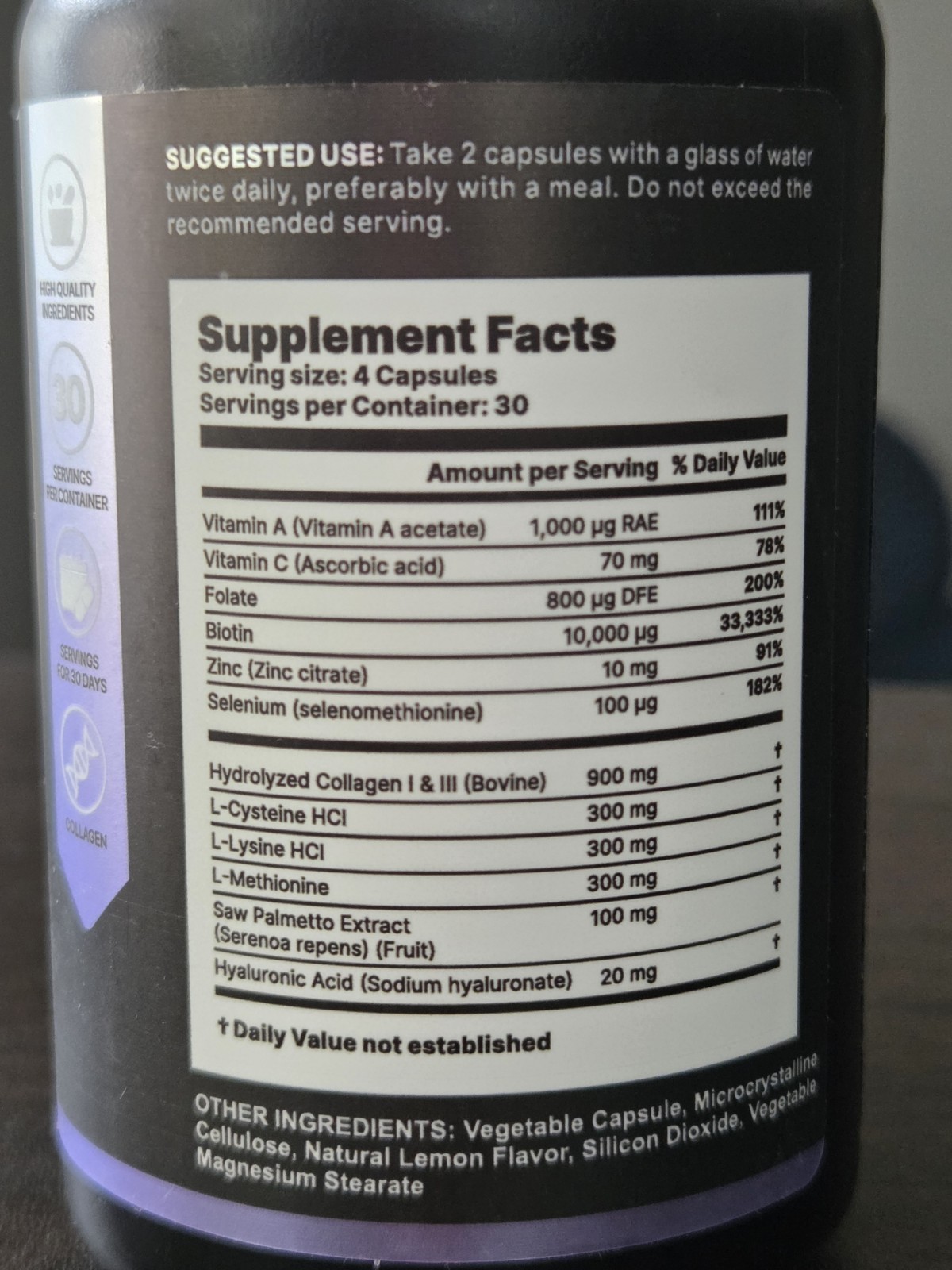 TWO PACK- Womens Hair Growth Supplement – Biotin Hair Vitamin Complex (60 days)