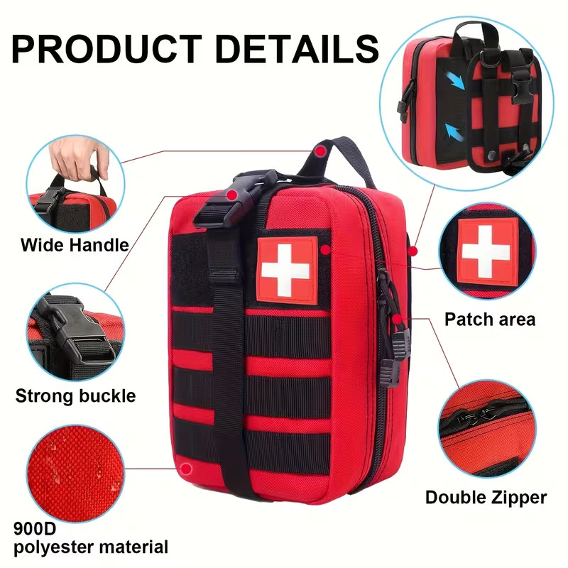 Tactical IFAK First Aid Trauma Kit Molle Medical Survival Gear with Tourniquet