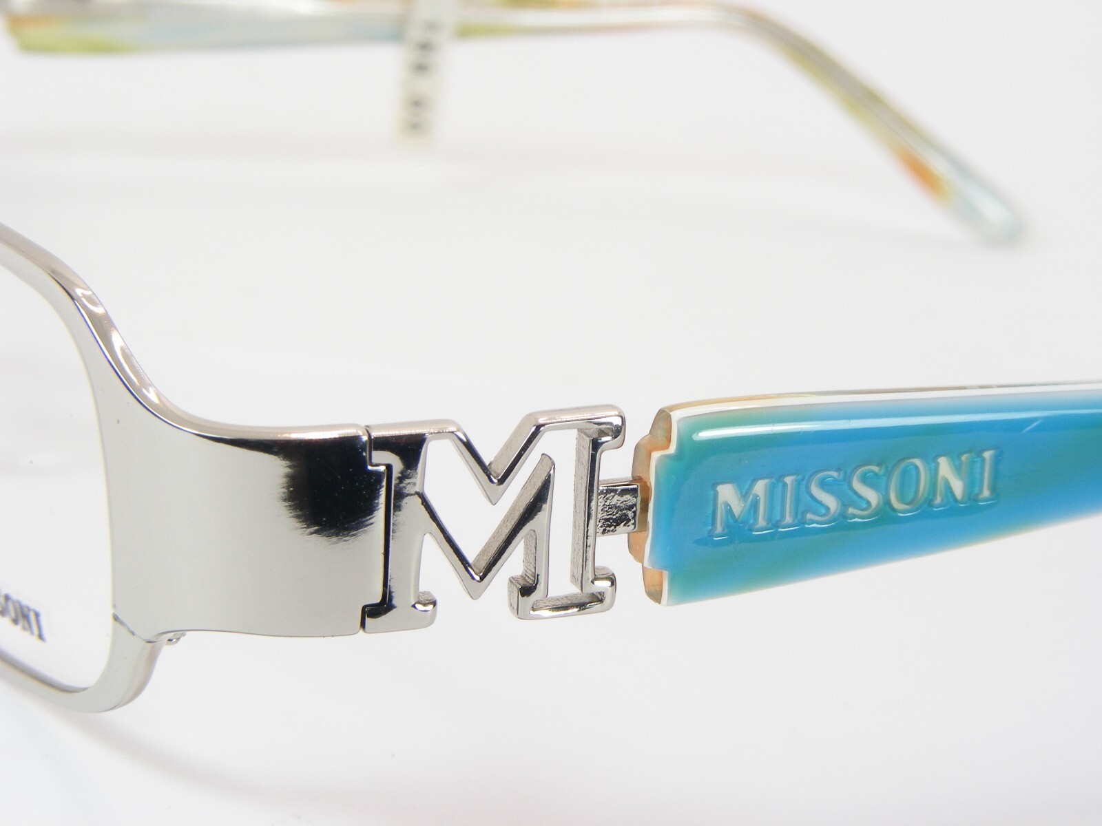 MISSONI MI01601 Silver /Blue Green UNIQUE EYEGLASSES GLASSES FRAME 53-13-130mm