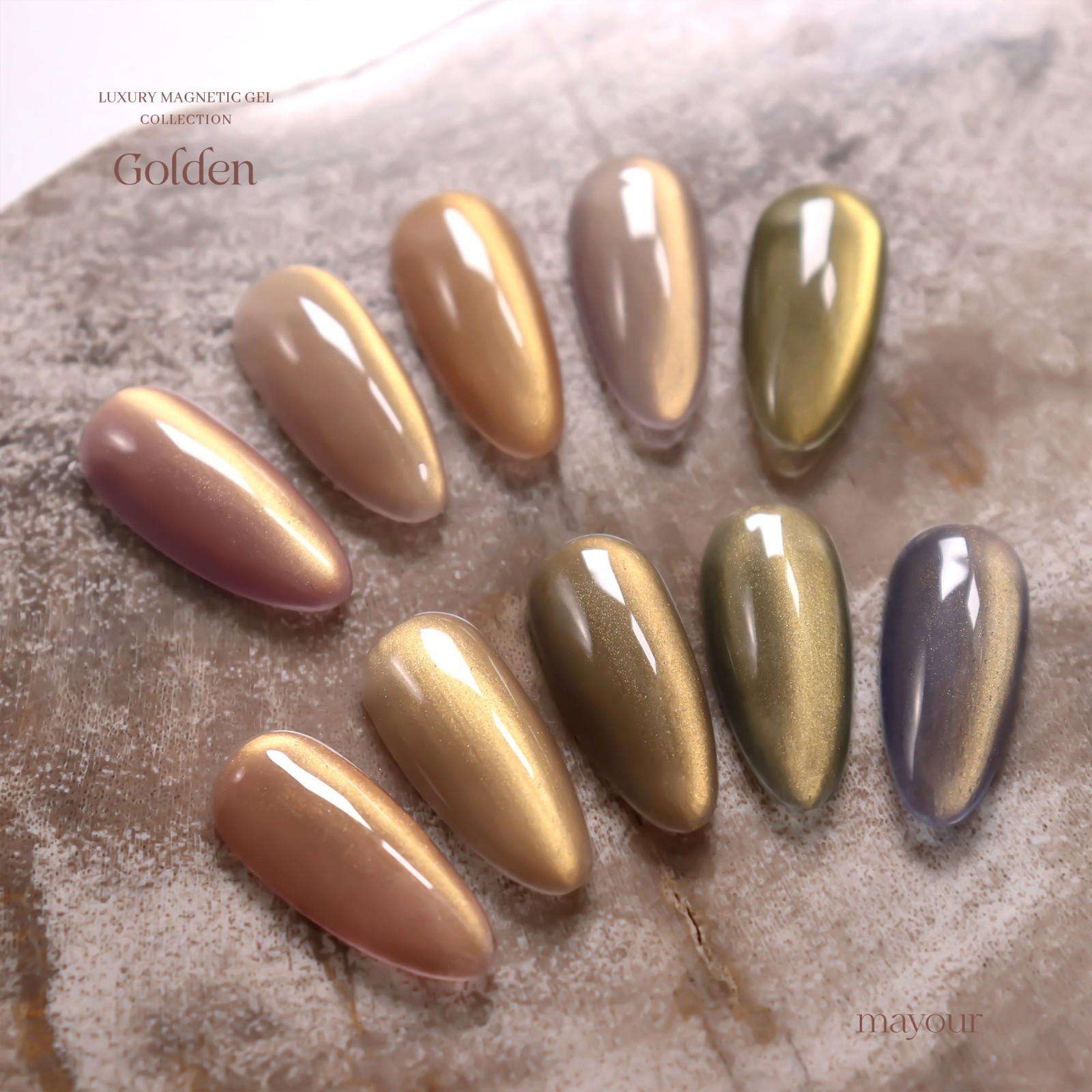 Mayour Gel Golden Cat Eye Gel Magnetic Gel Soak Off Nail Gel K-Beauty