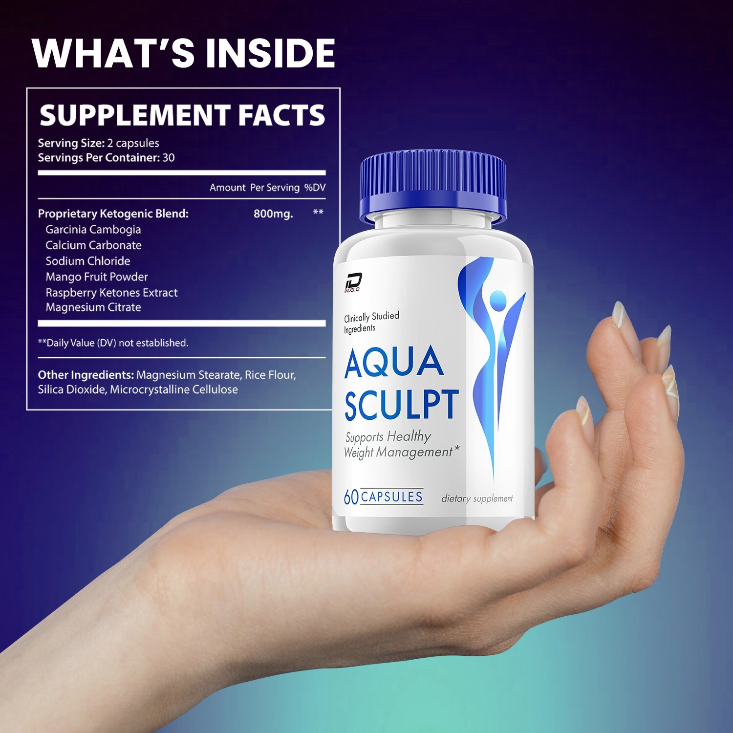 (5 Pack) Aqua Sculpt Keto Capsules – AquaSculpt Keto Pills All-Natural, 800MG