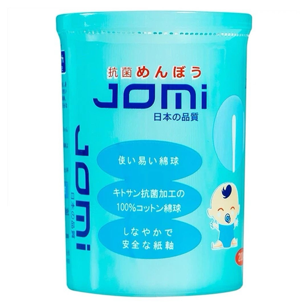 Jomi Antibacterial Cotton Swabs Paper Handle Cotton Tips for Babies – 200pcs/set