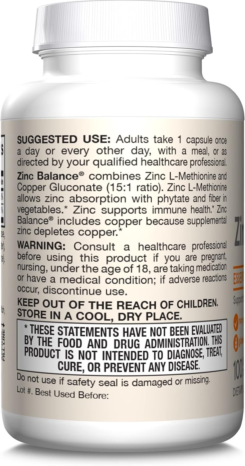 ✨Jarrow Formulas Zinc Balance 15mg 100 Veggie Caps Immune Support – Exp 04/2026