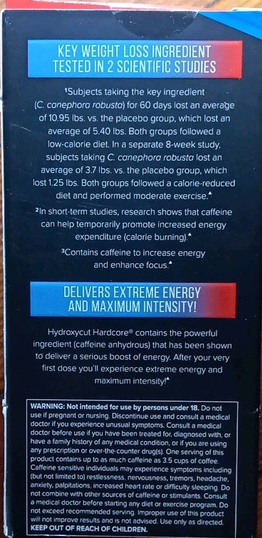 2 HYDROXYCUT HARDCORE EXTREME WEIGHT LOSS SUPPLEMENT 60 X2 120 RAPID CAPSULES